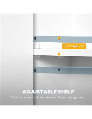 Kleankin Wall-mounted LED Illuminated Bathroom Mirror Cabinet, White
