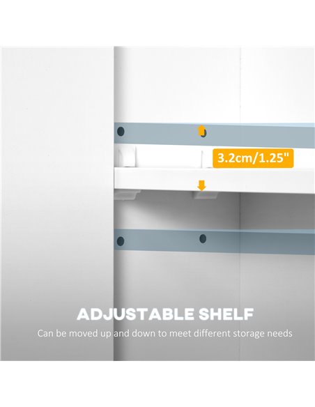 Kleankin Wall-mounted LED Illuminated Bathroom Mirror Cabinet, White - pic 21287 | FastDaddyshop