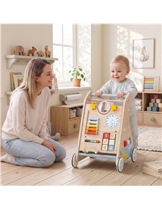 AIYAPLAY Wooden Baby Walker with Detachable Double-Sided Activity Board, Push Along Walker, Gift for Boys Girls 1-3 Years 2