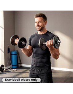 SPORTNOW Weight Plates Set, 1"/2.5cm Weight Disc Pair, 4 x 2.5kg Metal Dumbbell/Barbell Plates for Home Gym 2