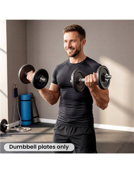 SPORTNOW Weight Plates Set, 1"/2.5cm Weight Disc Pair, 4 x 2.5kg Metal Dumbbell/Barbell Plates for Home Gym - pic 212975 | FastDaddyshop