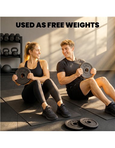SPORTNOW Weight Plates Set, 1"/2.5cm Weight Disc Pair, 4 x 2.5kg Metal Dumbbell/Barbell Plates for Home Gym