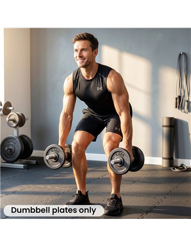 SPORTNOW Weight Plates Set, 1"/2.5cm Weight Disc Pair, 4 x 2.5kg Metal Dumbbell/Barbell Plates for Home Gym
