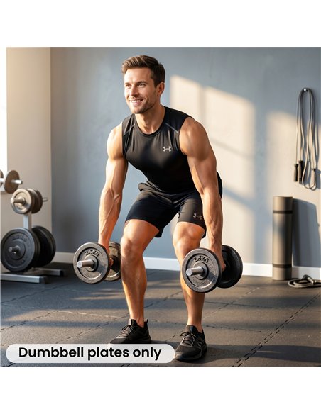 SPORTNOW Weight Plates Set, 1"/2.5cm Weight Disc Pair, 4 x 2.5kg Metal Dumbbell/Barbell Plates for Home Gym - pic 212981 | FastDaddyshop