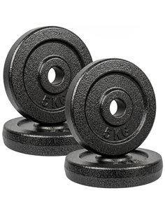 SPORTNOW Weight Plates Set, 1"/2.5cm Weight Disc Pair, 4 x 5kg Metal Dumbbell/Barbell Plates for Home Gym