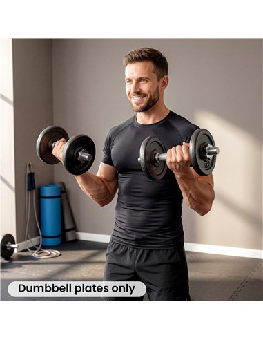 SPORTNOW Weight Plates Set, 1"/2.5cm Weight Disc Pair, 4 x 5kg Metal Dumbbell/Barbell Plates for Home Gym