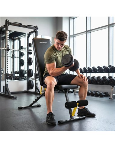 SPORTNOW Adjustable Weight Bench, 300kg Incline Decline Flat Foldable Bench Press with 7 Backrest Positions and Resistance Bands