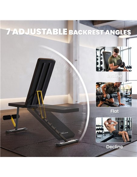 SPORTNOW Adjustable Weight Bench, 300kg Incline Decline Flat Foldable Bench Press with 7 Backrest Positions and Resistance Bands - pic 212996 | FastDaddyshop