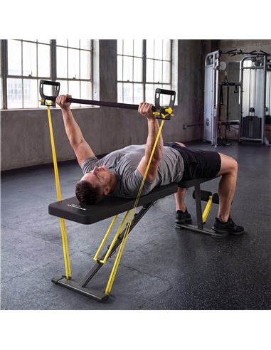 SPORTNOW Adjustable Weight Bench, 300kg Incline Decline Flat Foldable Bench Press with 7 Backrest Positions and Resistance Bands