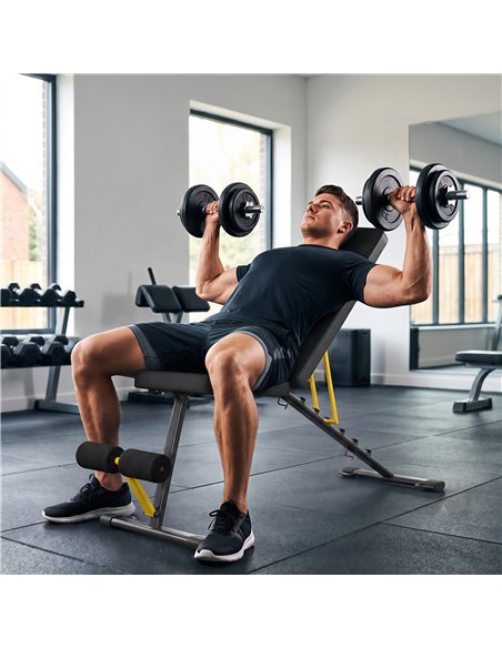 SPORTNOW Adjustable Weight Bench, 300kg Incline Decline Flat Foldable Bench Press with 7 Backrest Positions and Resistance Bands - pic 213000 | FastDaddyshop