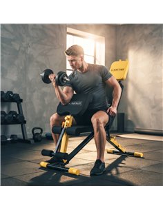 SPORTNOW Adjustable Weight Bench for Home Gym, 300kg Incline Decline Flat Foldable Bench Press with 6 Backrest Positions, Yellow 2