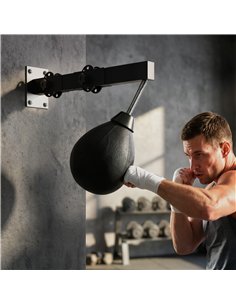 SPORTNOW Wall Mount Speed Bag, Height Adjustable Boxing Speed Bag with Manual Air Pump and Wrenches, Home Gym Workout Equipment 2