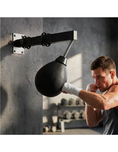 SPORTNOW Wall Mount Speed Bag, Height Adjustable Boxing Speed Bag with Manual Air Pump and Wrenches, Home Gym Workout Equipment - pic 213011 | FastDaddyshop