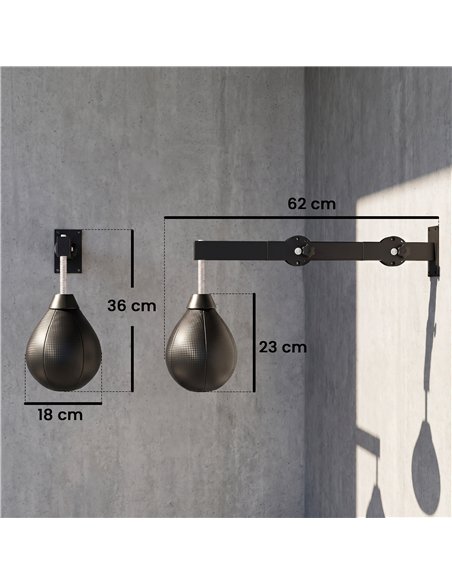 SPORTNOW Wall Mount Speed Bag, Height Adjustable Boxing Speed Bag with Manual Air Pump and Wrenches, Home Gym Workout Equipment - pic 213012 | FastDaddyshop