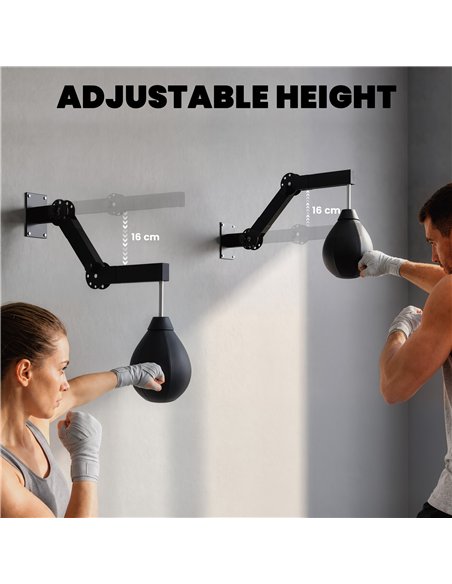 SPORTNOW Wall Mount Speed Bag, Height Adjustable Boxing Speed Bag with Manual Air Pump and Wrenches, Home Gym Workout Equipment - pic 213014 | FastDaddyshop