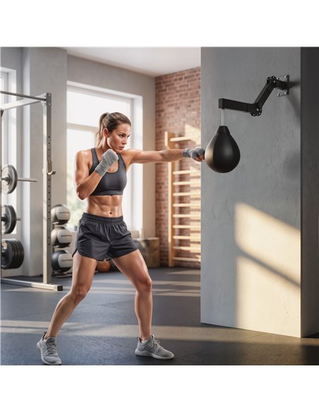 SPORTNOW Wall Mount Speed Bag, Height Adjustable Boxing Speed Bag with Manual Air Pump and Wrenches, Home Gym Workout Equipment - pic 213017 | FastDaddyshop