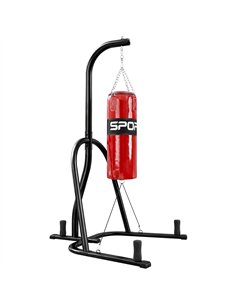 SPORTNOW Punching Bag with Stand for Adults, Freestanding Boxing Stand with Heavy Bag and Weight Plate Storage, Red