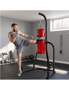 SPORTNOW Punching Bag with Stand for Adults, Freestanding Boxing Stand with Heavy Bag and Weight Plate Storage, Red 2