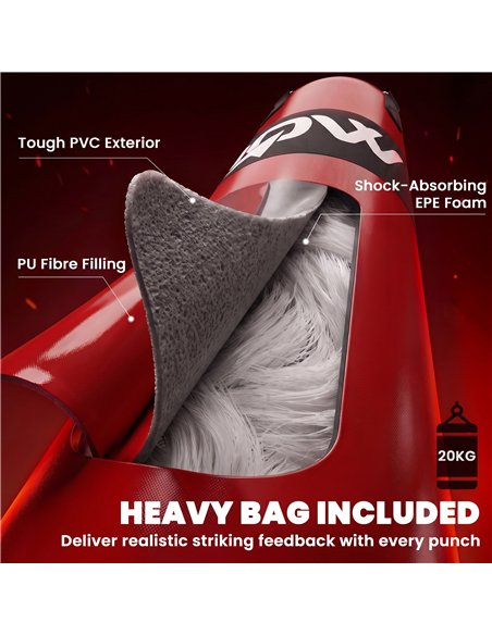 SPORTNOW Punching Bag with Stand for Adults, Freestanding Boxing Stand with Heavy Bag and Weight Plate Storage, Red - pic 213022 | FastDaddyshop
