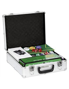 SPORTNOW 500-Piece Poker Chips Set with Card Shuffler, Card Shoe, Case, Casino Texas Holdem Poker Set with Mat, Silver Tone