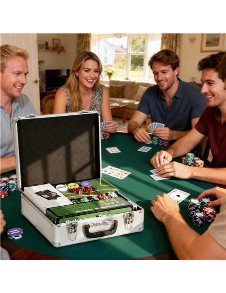 SPORTNOW 500-Piece Poker Chips Set with Card Shuffler, Card Shoe, Case, Casino Texas Holdem Poker Set with Mat, Silver Tone - pic 213029 | FastDaddyshop