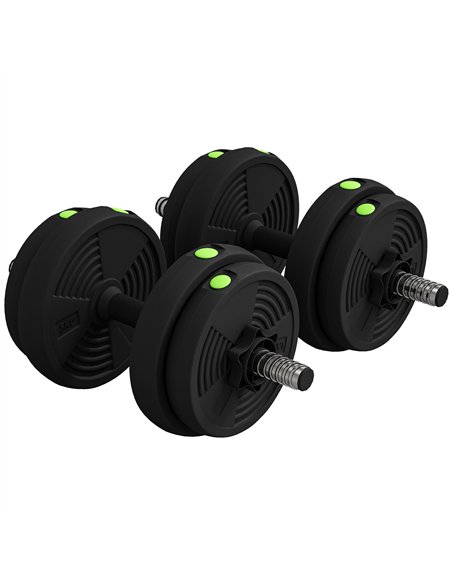 SPORTNOW Adjustable Weight Barbell & Dumbbells Set Free Weights Strength Muscle Exercise Home Gym Training, Black and Green - pic 213037 | FastDaddyshop