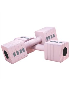 SPORTNOW Adjustable Dumbbell Set of 2, Each 1/2/3/4/5 kg Weight, 5-in-1 Weights Dumbbells Set with Non-Slip Handle, Pink