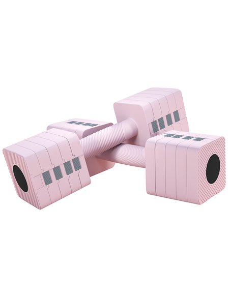 SPORTNOW Adjustable Dumbbell Set of 2, Each 1/2/3/4/5 kg Weight, 5-in-1 Weights Dumbbells Set with Non-Slip Handle, Pink - pic 213046 | FastDaddyshop