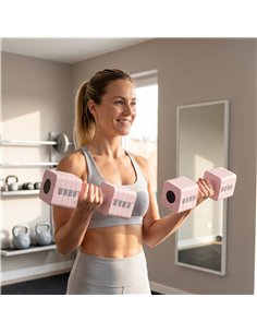 SPORTNOW Adjustable Dumbbell Set of 2, Each 1/2/3/4/5 kg Weight, 5-in-1 Weights Dumbbells Set with Non-Slip Handle, Pink 2