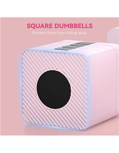 SPORTNOW Adjustable Dumbbell Set of 2, Each 1/2/3/4/5 kg Weight, 5-in-1 Weights Dumbbells Set with Non-Slip Handle, Pink