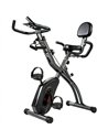 SPORTNOW 4-In-1 Folding Exercise Bike with Resistance Bands, Bluetooth App, 8-Level Magnetic Resistance, LCD Display, Black