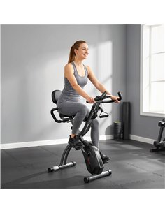 SPORTNOW 4-In-1 Folding Exercise Bike with Resistance Bands, Bluetooth App, 8-Level Magnetic Resistance, LCD Display, Black 2