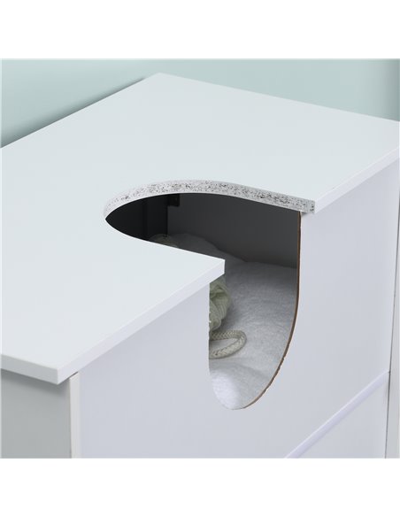 Kleankin Under Sink Storage Bathroom Cabinet with Adjustable Shelf, Pedestal Under Sink Design, Grey and White - pic 21307 | FastDaddyshop