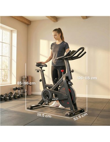 SPORTNOW Exercise Bike, Indoor Stationary Bike with Smart APP, 0-100% Magnetic Resistance, Adjustable Seat & Handlebars