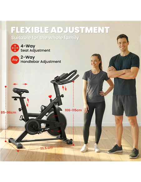 SPORTNOW Exercise Bike, Indoor Stationary Bike with Smart APP, 0-100% Magnetic Resistance, Adjustable Seat & Handlebars - pic 213079 | FastDaddyshop