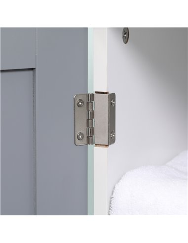 Kleankin Under Sink Storage Bathroom Cabinet with Adjustable Shelf, Pedestal Under Sink Design, Grey and White