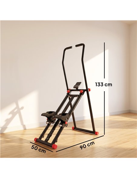 SPORTNOW Stair Stepper for Home Gym with 3 Resistances, Foldable Vertical Stair Climber with Adjustable Handlebar, LCD Monitor - pic 213084 | FastDaddyshop