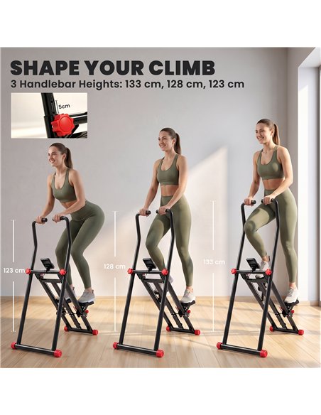 SPORTNOW Stair Stepper for Home Gym with 3 Resistances, Foldable Vertical Stair Climber with Adjustable Handlebar, LCD Monitor - pic 213086 | FastDaddyshop