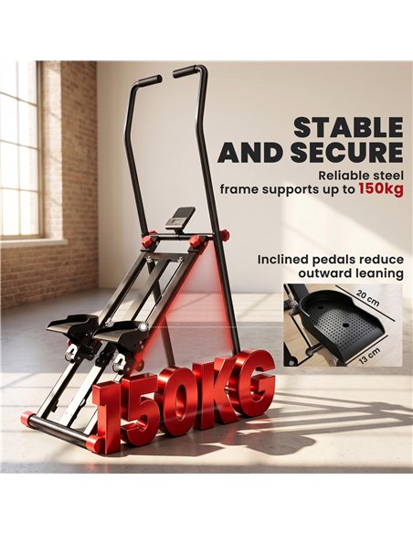 SPORTNOW Stair Stepper for Home Gym with 3 Resistances, Foldable Vertical Stair Climber with Adjustable Handlebar, LCD Monitor - pic 213088 | FastDaddyshop
