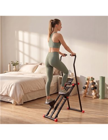 SPORTNOW Stair Stepper for Home Gym with 3 Resistances, Foldable Vertical Stair Climber with Adjustable Handlebar, LCD Monitor