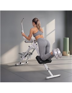 SPORTNOW 2-in-1 Ab Machine and Stair Stepper, Foldable Ab Trainer and Climbing Machine with LCD Monitor for Home Gym, White 2