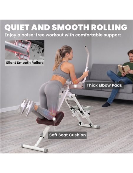SPORTNOW 2-in-1 Ab Machine and Stair Stepper, Foldable Ab Trainer and Climbing Machine with LCD Monitor for Home Gym, White - pic 213097 | FastDaddyshop