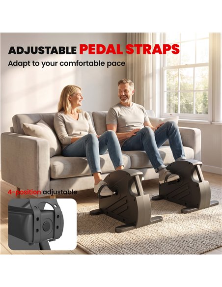 SPORTNOW Mini Exercise Bike with Stepless Adjustable Resistance, LCD Display and 4-Level Pedal Straps for Home Workout, Black - pic 213106 | FastDaddyshop