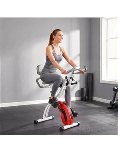 SPORTNOW 4-In-1 Folding Exercise Bike with Resistance Bands, Bluetooth App, 8-Level Magnetic Resistance, LCD Display, Orange 2