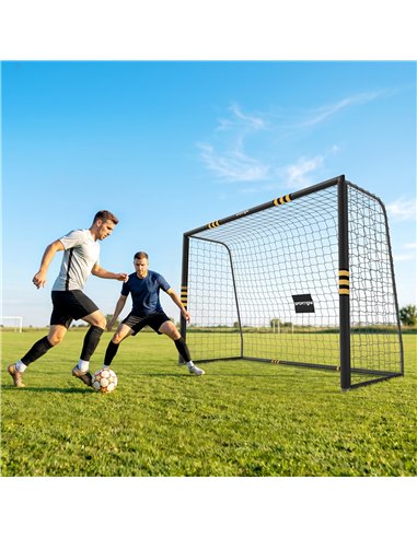 SPORTNOW Football Goal, 10 x 6.5ft Football Net with Ground Stakes, EPE Foam Padding and Metal Frame, Easy Assembly, Yellow
