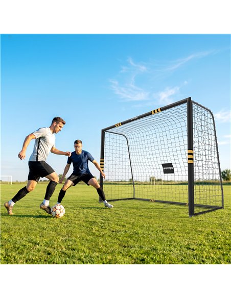 SPORTNOW Football Goal, 10 x 6.5ft Football Net with Ground Stakes, EPE Foam Padding and Metal Frame, Easy Assembly, Yellow - pic 213137 | FastDaddyshop