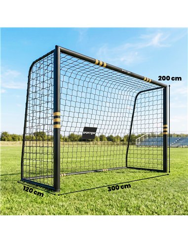 SPORTNOW Football Goal, 10 x 6.5ft Football Net with Ground Stakes, EPE Foam Padding and Metal Frame, Easy Assembly, Yellow