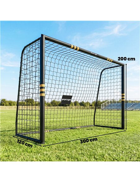 SPORTNOW Football Goal, 10 x 6.5ft Football Net with Ground Stakes, EPE Foam Padding and Metal Frame, Easy Assembly, Yellow - pic 213138 | FastDaddyshop
