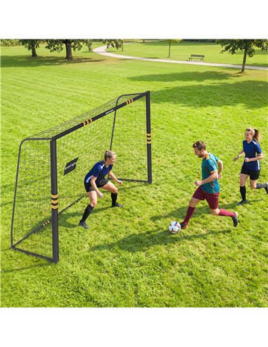 SPORTNOW Football Goal, 10 x 6.5ft Football Net with Ground Stakes, EPE Foam Padding and Metal Frame, Easy Assembly, Yellow