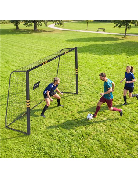 SPORTNOW Football Goal, 10 x 6.5ft Football Net with Ground Stakes, EPE Foam Padding and Metal Frame, Easy Assembly, Yellow - pic 213142 | FastDaddyshop